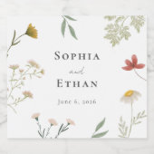 Leander Wildblume Wedding Schaumweinetikett (Einzelnes Label)