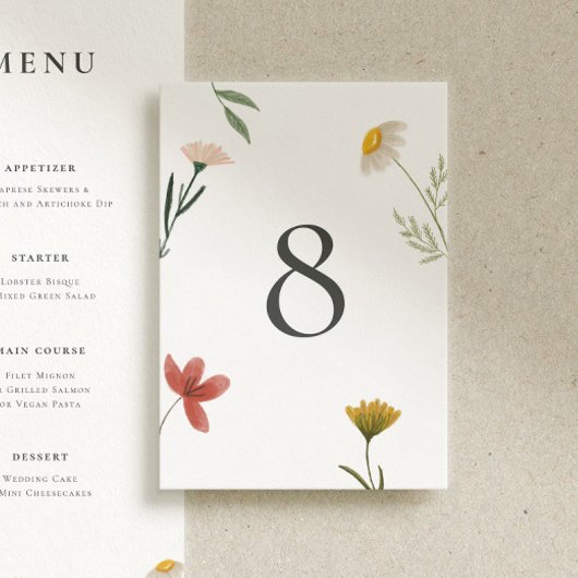 Leander Wildblume Wedding Tischnummer