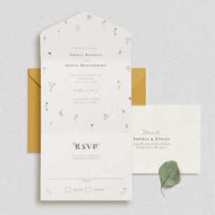Leander Wildblumen-Hochzeit All In One Einladung