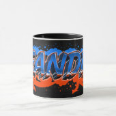 Leandro Vorname Name Graffiti blue orange Tasse (Zentrum)