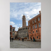 Leaning Bell Tower of Santo Stefano Venice Italy Poster (Vorne)