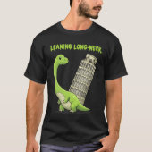 Leaning Long-Neck Cute Brachiosaurus & Leaning Tow T-Shirt (Vorderseite)
