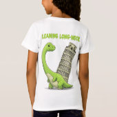 Leaning Long-Neck Cute Brachiosaurus & Leaning Tow T-Shirt (Rückseite)