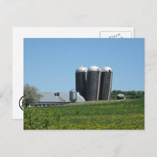 Leaning Silos Postkarte (Vorne/Hinten)