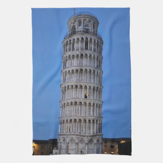 Leaning Tower at Dusk Geschirrtuch (Vertikal)
