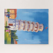 Leaning Tower of Pisa Italy Painting Puzzle (Horizontal)