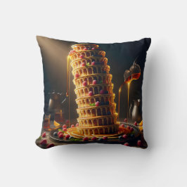 Leaning Tower of Yummy! Throw Pillow Kissen