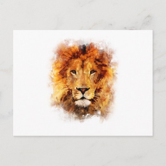 Leão Aquarela Postkarte (Vorderseite)