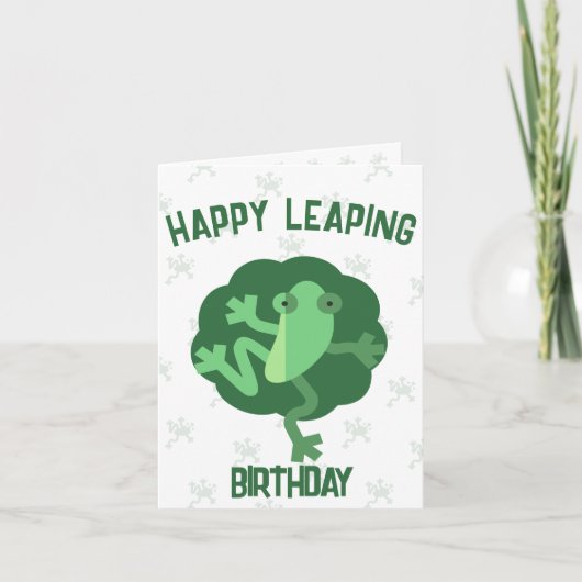 Leap Birthday 29. Febuary Leaper Frog Modern Karte (Vorderseite)