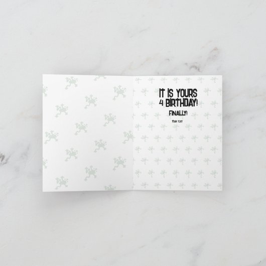 Leap Birthday 29. Febuary Leaper Frog Modern Karte (Innenseite)