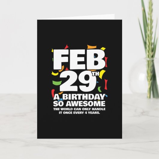 Leap Day Birthday - Leap Year Birthday Gift Karte (Vorderseite)