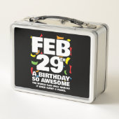 Leap Day Birthday - Leap Year Birthday Gift Metall Brotdose (Rückseite)