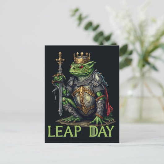 Leap Day Frosch King Postkarte (Stehend Vorderseite)