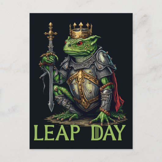 Leap Day Frosch King Postkarte (Vorderseite)