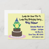 Leap Day Geburtstagsparty Einladung (Vorne/Hinten)