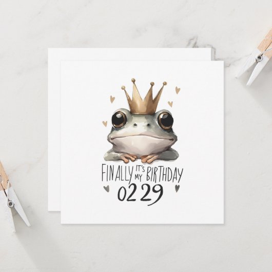 Leap Day Karte (Vorderseite/Rückseite Beispiel)