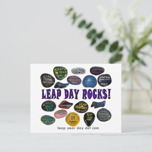 LEAP DAY ROCKS! POSTKARTE (Stehend Vorderseite)