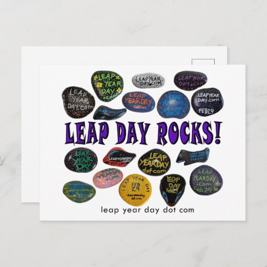 LEAP DAY ROCKS! POSTKARTE (Vorne/Hinten)