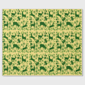 Leap Deer Gelb-Grün Packpapier (Flach)