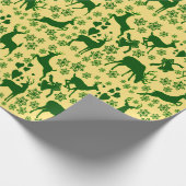 Leap Deer Gelb-Grün Packpapier (Ecke)