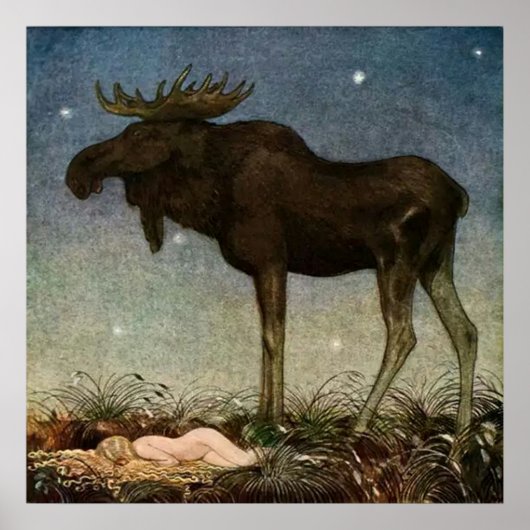 „Leap Finds the Sleeping Princess“ von John Bauer Poster (Vorne)