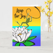 Leap for Jog with Frog and Water Lily Karte (Gelbe Blume)