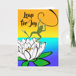 Leap for Jog with Frog and Water Lily Karte