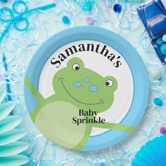 Leap Frog Green Froggy Baby Sprinkle Dusche Pappteller