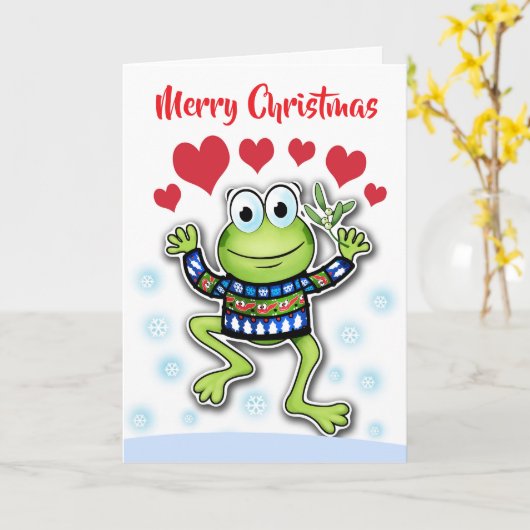 Leap frog herzen Weihnachtskarte Karte (Gelbe Blume)