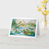 " Leap Frosch " Grußkarte Karte (Gelbe Blume)