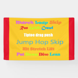 Leap Hop Überspringen Lean Text Design gemischte F Banner