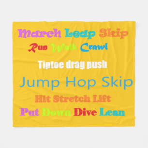 Leap Hop Überspringen Lean Text Design gemischte F Fleecedecke
