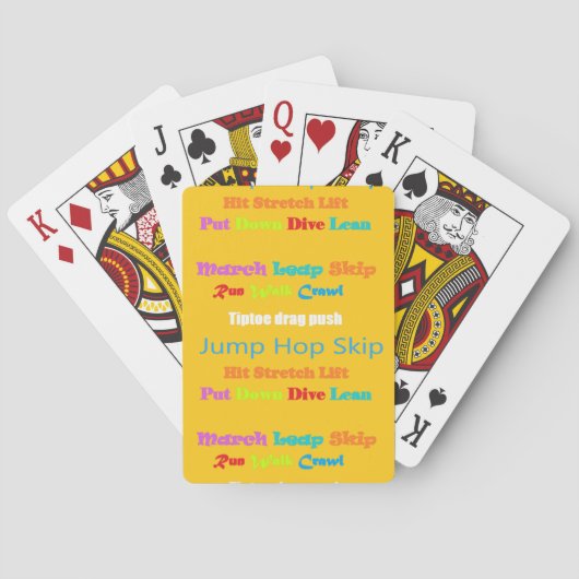 Leap Hop Überspringen Lean Text Design gemischte F Spielkarten (Rückseite)