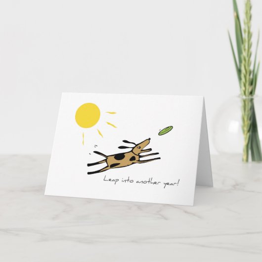 Leap Hund Geburtstag Karte (Vorderseite)