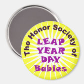 LEAP-JAHRESTAG GEBURTSTAG CLUB MAGNET (Vorderseite/Rückseite)