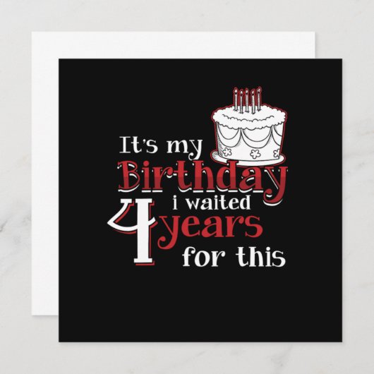 Leap Leap Year 2020 Leapling Birthday Bday Waite Einladung (Vorne/Hinten)