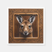 "Leap of Nature: A Kangaroo Wood Print" Serviette (Vorderseite)