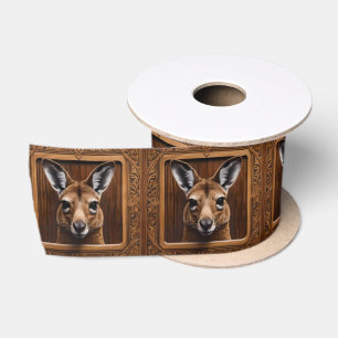 Leap of Nature: Ein Kangaroo-Holzdruck, Satinband