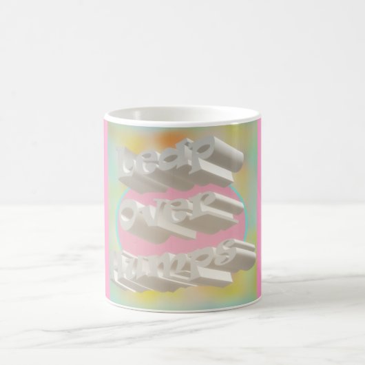 Leap Over Humps Kunst Design mickrige Pastellfarbe Kaffeetasse (Mittel)