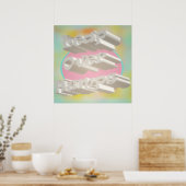 Leap Over Humps Kunst Design mickrige Pastellfarbe Poster (Küche)