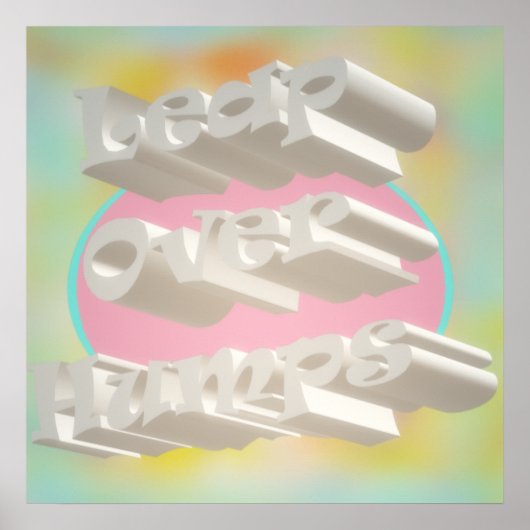 Leap Over Humps Kunst Design mickrige Pastellfarbe Poster (Vorne)