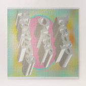 Leap Over Humps Kunst Design mickrige Pastellfarbe Puzzle (Horizontal)