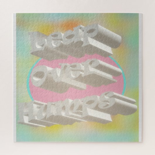 Leap Over Humps Kunst Design mickrige Pastellfarbe Puzzle (Vertikal)