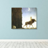 Leap the Elk and Princess Tuvstarr von John Bauer Leinwanddruck (Insitu (Holzboden))