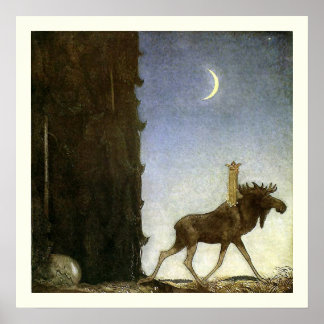 Leap the Elk and Princess Tuvstarr von John Bauer Poster