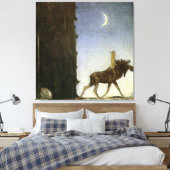 "Leap the Elk" Wasserfarbe von John Bauer Leinwanddruck (Insitu (Schlafzimmer))