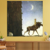 "Leap the Elk" Wasserfarbe von John Bauer Leinwanddruck (Insitu (Wohnzimmer))