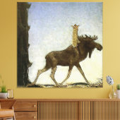 "Leap the Elk" Wasserfarbe von John Bauer Leinwanddruck (Insitu (Wohnzimmer))
