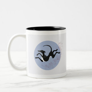 Leap und Liebe Lurcher Zweifarbige Tasse