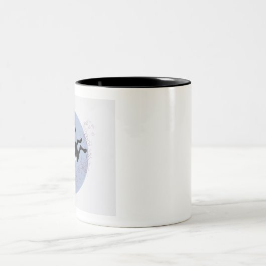 Leap und Liebe Lurcher Zweifarbige Tasse (Mittel)